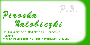 piroska malobiczki business card